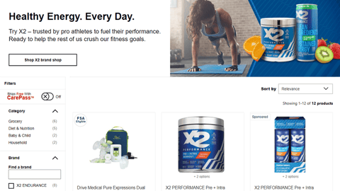 CVS X2 'Healthy Energy' Leaderboard Ad